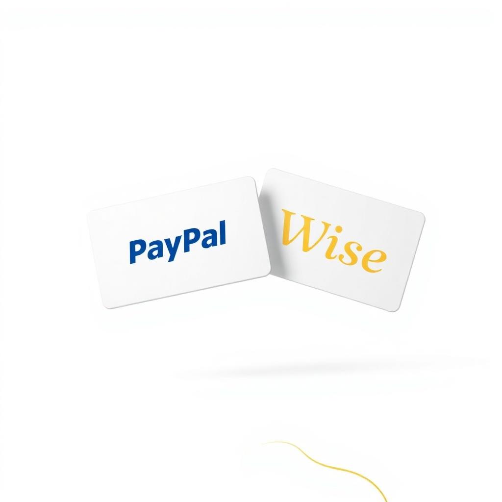 PayPal and Wise cards side by side on white background